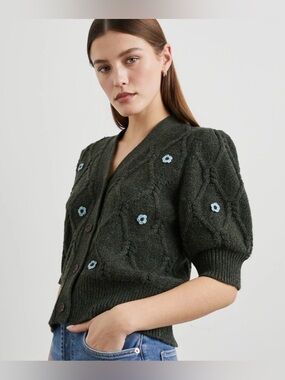 Rails Isla Cardigan Forest Daisies EUC (Size M)